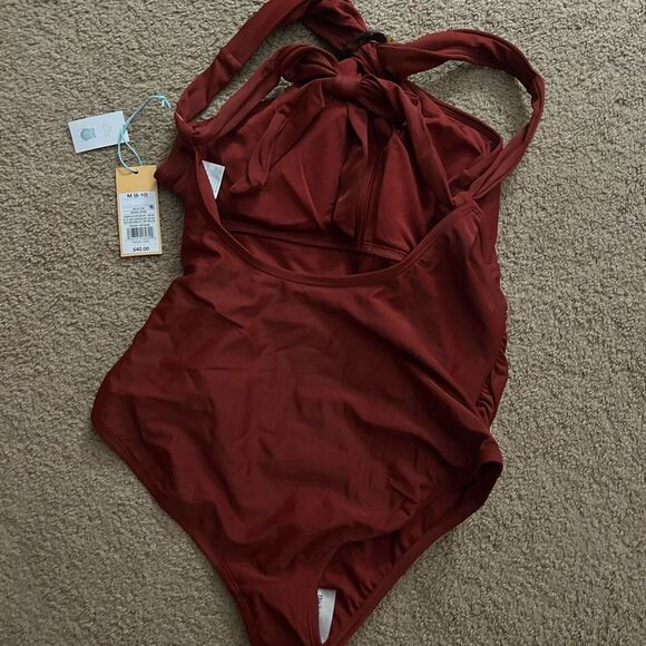 Kona Sol Red One Piece Swimsuit Classic Design - Picture 2 of 2